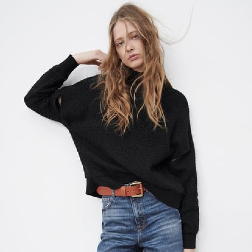Zara TEXTURED CUT OUT Fall Sweater Never Worn